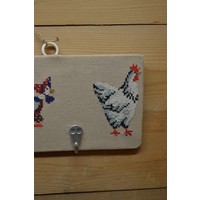 thumb-Brocante kinder kapstok met geborduurd paneel-4