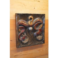 thumb-Houten wandbord met houtsnijwerk Weegschaal-2