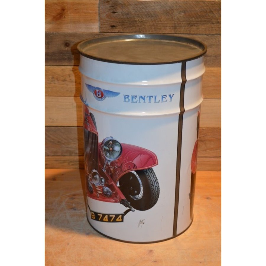 Vintage Bentley metalen opbergton met logo-3