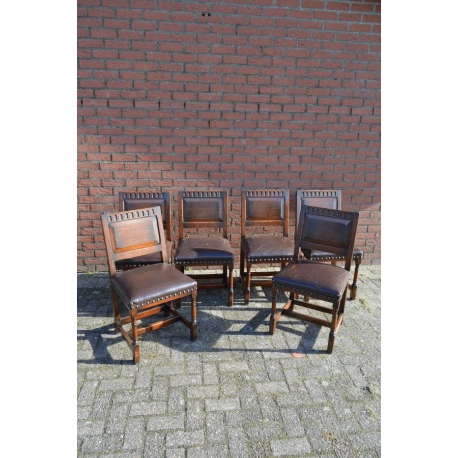 Eiken │ set 6 stoelen │ tweedehands van Loodsvol.com - Loodsvol.com