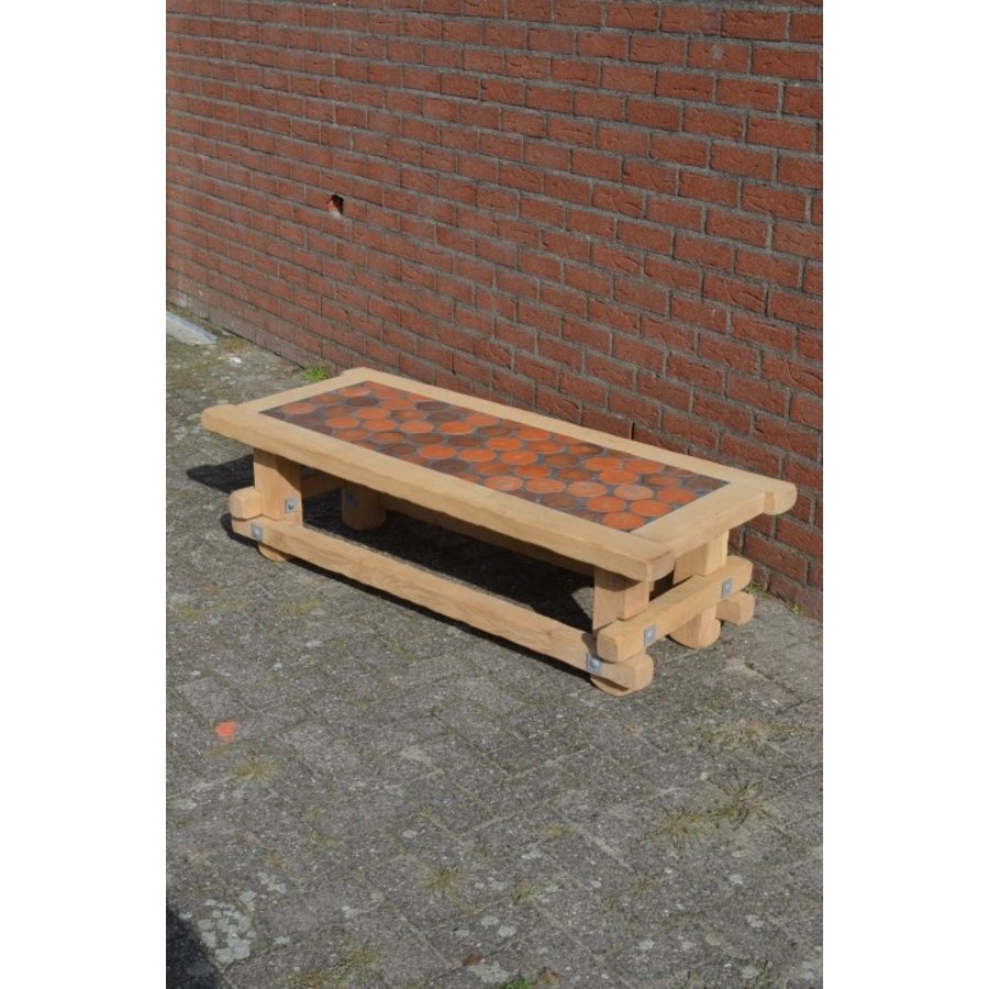 Salontafel met tegelblad gezandstraald-1