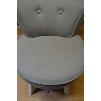thumb-Brocante kinderstoel grijs-wit met stoffen bekleding-2