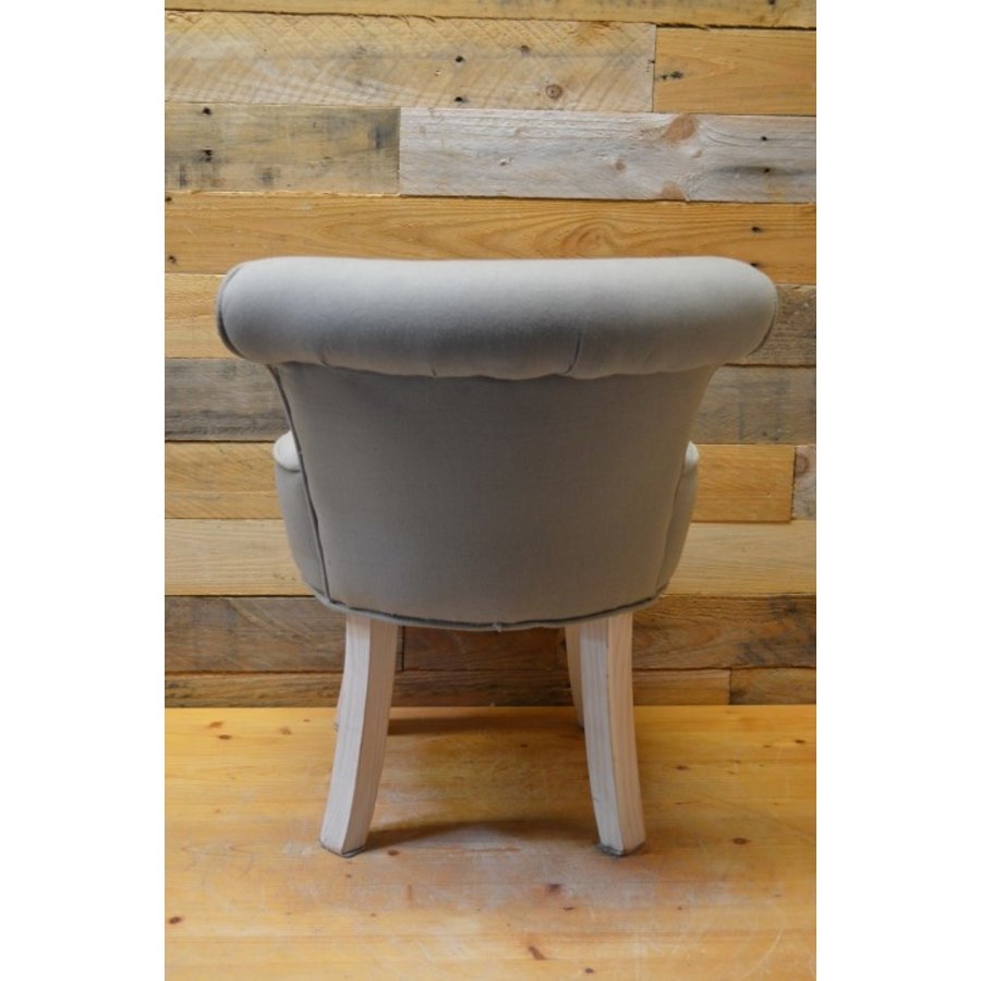 Brocante kinderstoel grijs-wit met stoffen bekleding-4