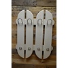 LoodsVol, Tweedehands Vintage witte wandkapstok met aluminium kleur beugels