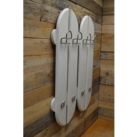 thumb-Vintage witte wandkapstok met aluminium kleur beugels-3