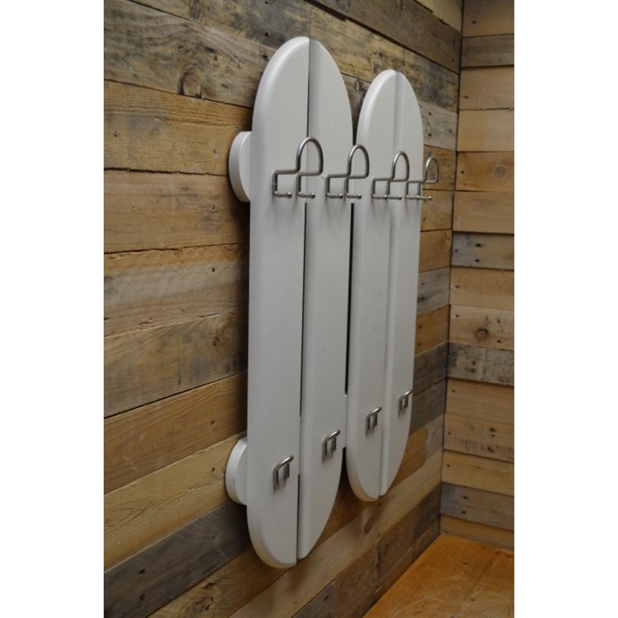 Wandkapstok wit met alu kleur beugels-3