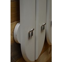 thumb-Vintage witte wandkapstok met aluminium kleur beugels-5