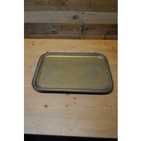 thumb-Vintage messing dienblad met gegraveerde bloemenrand-1