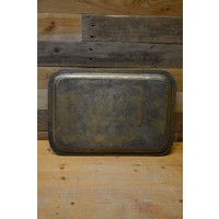 thumb-Vintage messing dienblad met gegraveerde bloemenrand-5