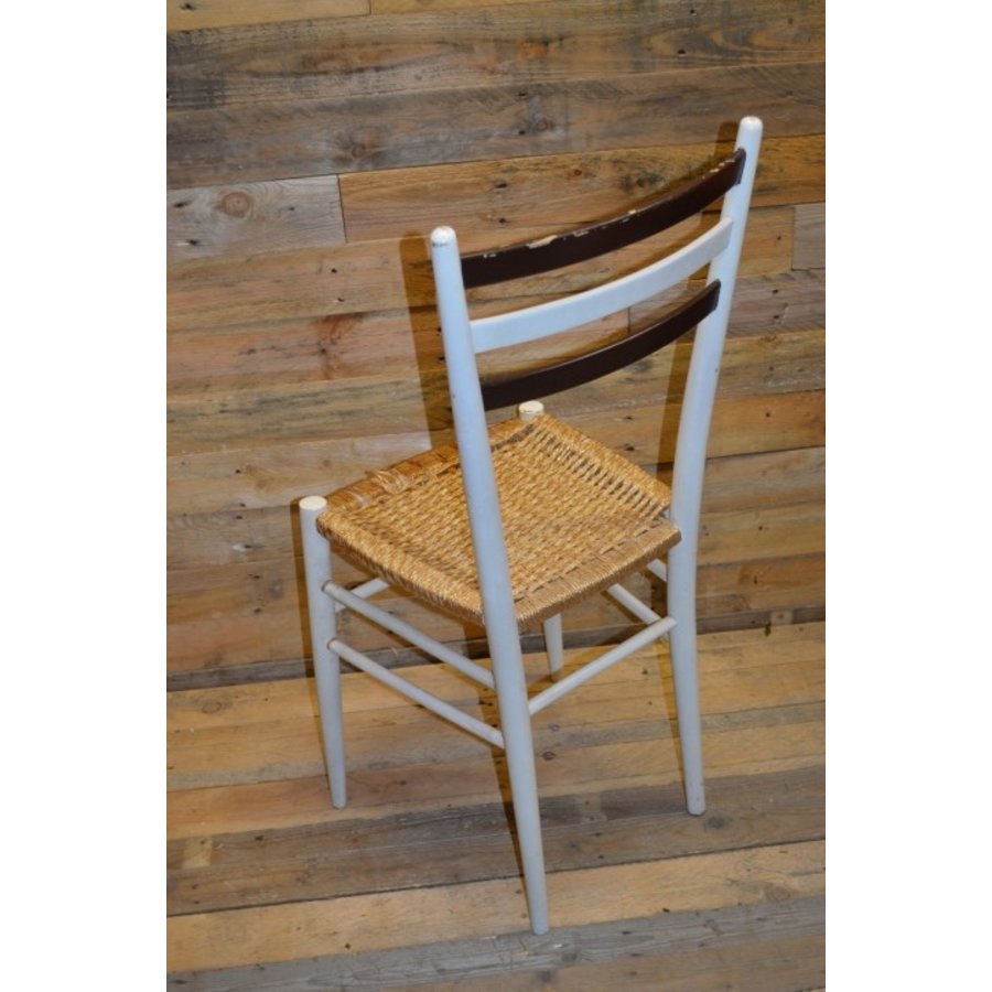 Retro keukenstoel touw gevlochten zit mat-5