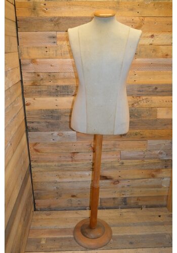 Paspop heren buste met houten poot 