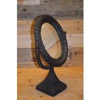 thumb-Vintage opmaakspiegeltje van rotan-1