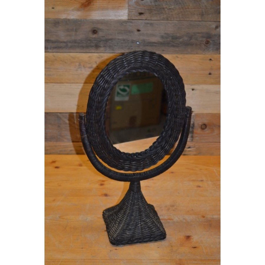 Vintage opmaakspiegeltje van rotan-6