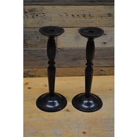 thumb-Set van 2 zwarte metalen kandelaars-1