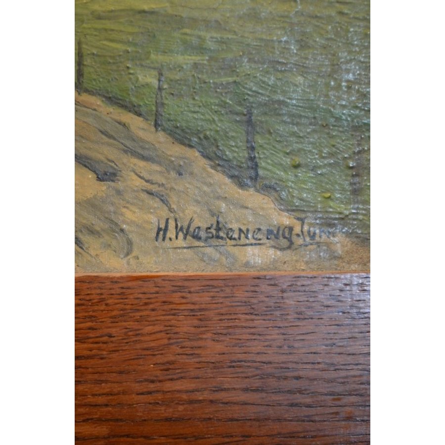 Molen landschap schilderij-5