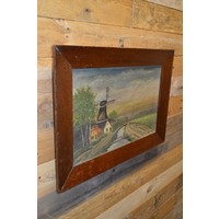 thumb-Retro landschapsschilderij met molen-6