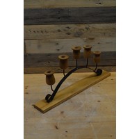 thumb-Kandelaar van hout en metaal met 5 houders-3