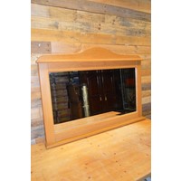 thumb-Moderne spiegel met facetglas in massief eiken lijst-1