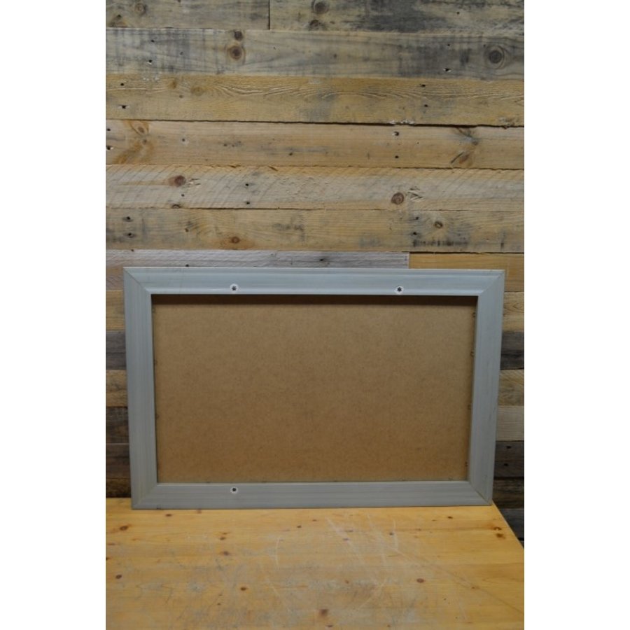 Spiegel in zilver met rode lijst-5