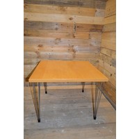 thumb-Vierkante Fritz Hansen Span-poottafel in beuken fineer door Arne Jacobsen-1