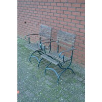 thumb-Ouderwetse metalen tuinstoelen set van 2-1