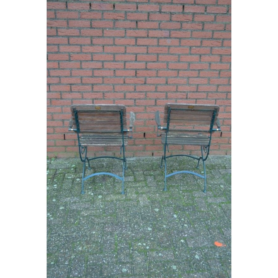 Ouderwetse metalen tuinstoelen set van 2-5