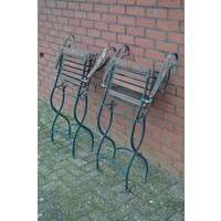 thumb-Ouderwetse metalen tuinstoelen set van 2-7