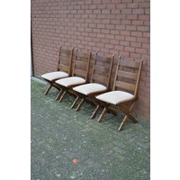 thumb-Eiken stoelen met crème zitting set van 4-1