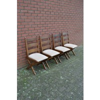 thumb-Eiken stoelen met crème zitting set van 4-2