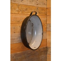 thumb-Oude geëmailleerde metalen pan decoratie-2