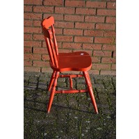 thumb-Houten keukenstoel rood geschilderd opknapper-5