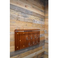 thumb-Retro kapstok met chroomwerk en teak achterwand-1