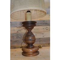 thumb-Houten schemerlamp met stoffen kap-2
