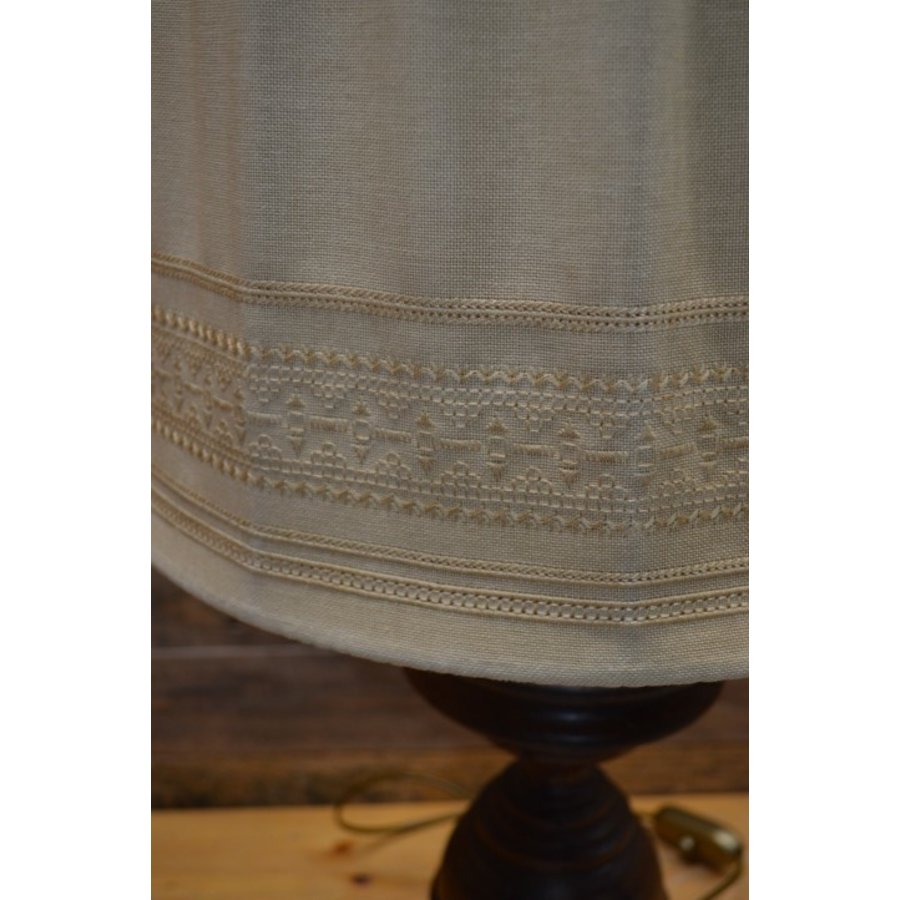 Houten schemerlamp met stoffen kap-3