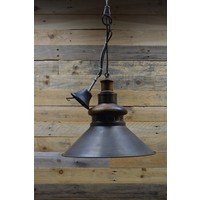 thumb-Industriële hanglamp van hout en metaal-1