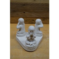 thumb-Betonnen beeld met drie boeddha’s – horen, zien en zwijgen – met waxinelichthouder-2