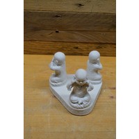 thumb-Betonnen beeld met drie boeddha’s – horen, zien en zwijgen – met waxinelichthouder-3