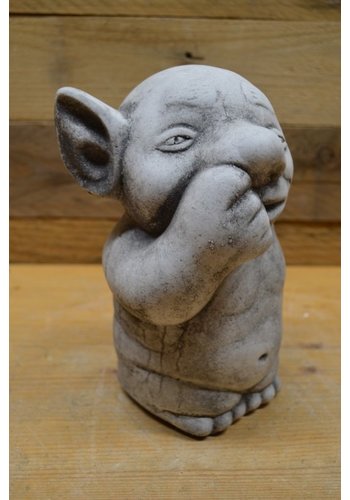 Betonnen beeld Neuspeuterende trol 