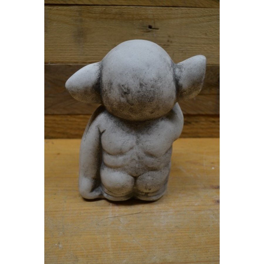 Betonnen trol beeldje – neuspeuterend en grappig – decoratie voor binnen of buiten-4