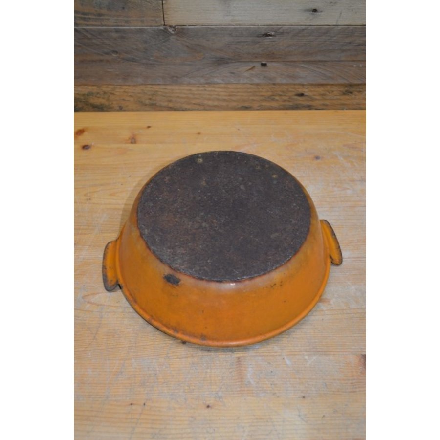 Vintage emaille gietijzeren pan zonder deksel-3