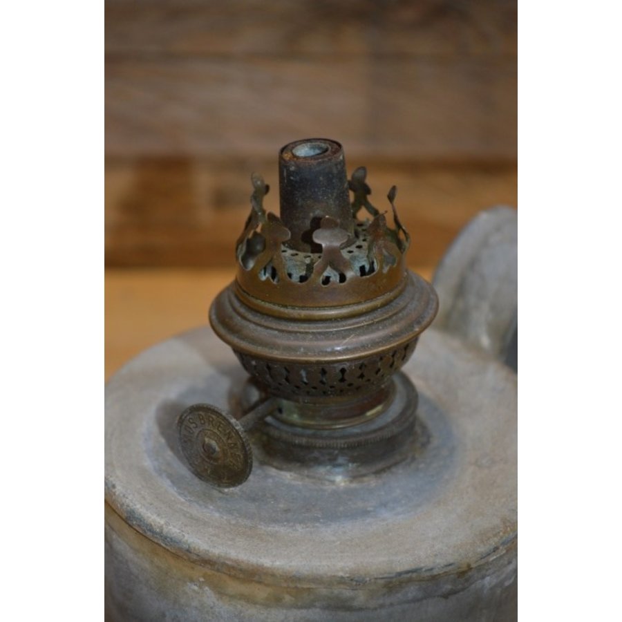 Retro zinken olielamp zonder lampenglas-2