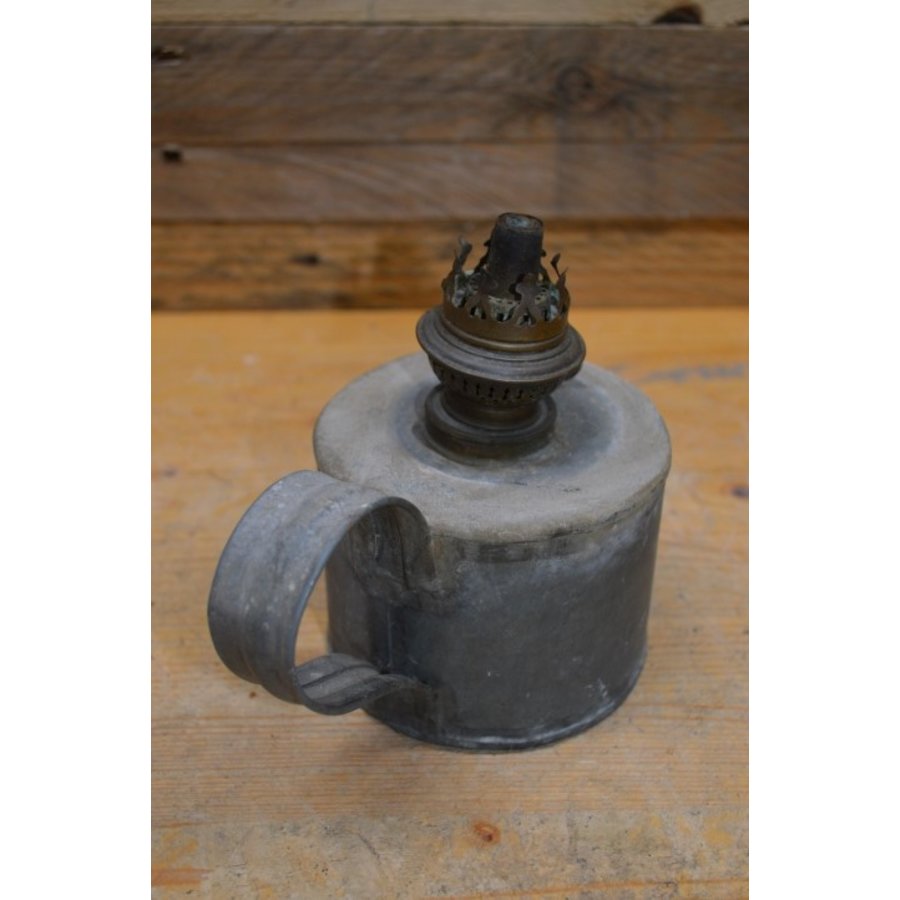 Retro zinken olielamp zonder lampenglas-4