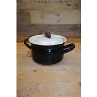 thumb-Retro zwart wit emaille pannetje-2