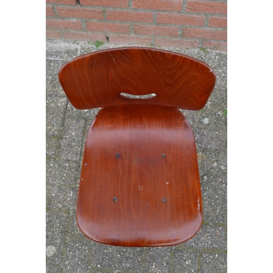 Retro kinder schoolstoeltje met rugleuning-2