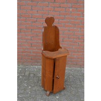 thumb-Antieke massief eiken kinderstoel met opbergruimte-1
