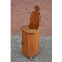 thumb-Antieke massief eiken kinderstoel met opbergruimte-3