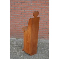 thumb-Antieke massief eiken kinderstoel met opbergruimte-5