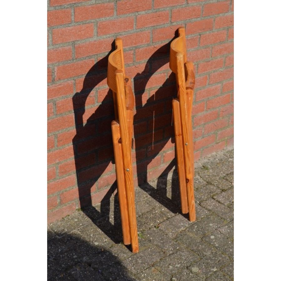 Set van 2 inklapbare grenenhouten stoelen-4