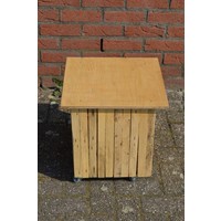 thumb-Massief houten blok bijzettafeltje op wieltjes-3