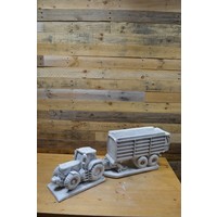 thumb-Betonnen set met trekker en opraapwagen – decoratief en als bloembak te gebruiken-2